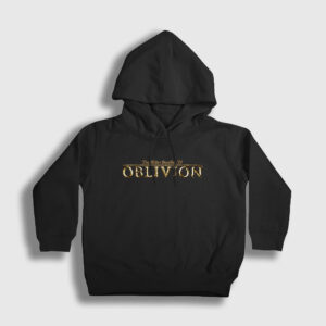 Logo The Elder Scrolls IV Oblivion Çocuk Kapşonlu Sweatshirt siyah