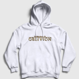 Logo The Elder Scrolls IV Oblivion Kapşonlu Sweatshirt beyaz