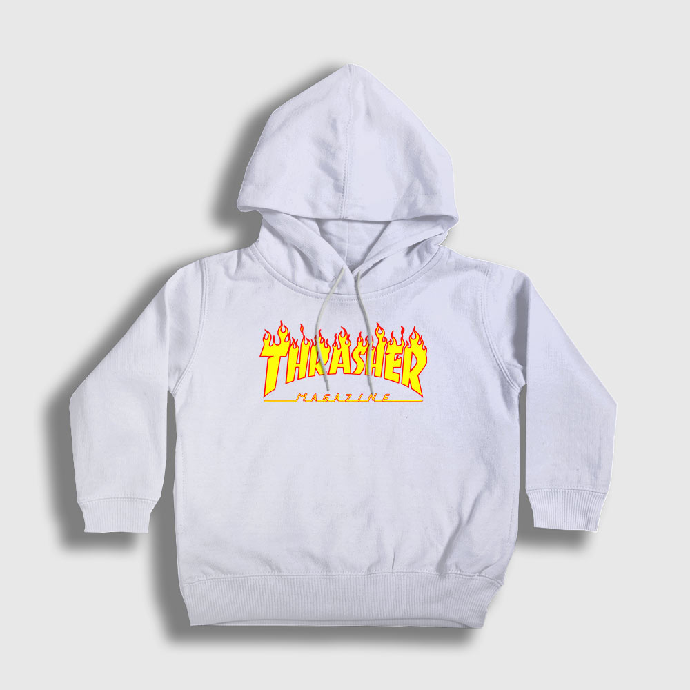 Logo Thrasher Çocuk Kapşonlu Sweatshirt