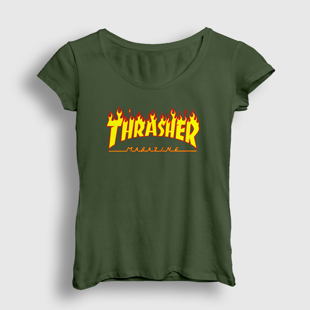 Logo Thrasher Kadın Tişört