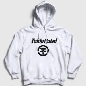 Logo Tokio Hotel Kapşonlu Sweatshirt beyaz