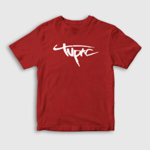 Logo Tupac Shakur Çocuk Tişört kırmızı