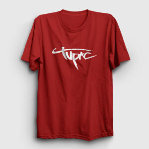 Logo Tupac Shakur Tişört kırmızı