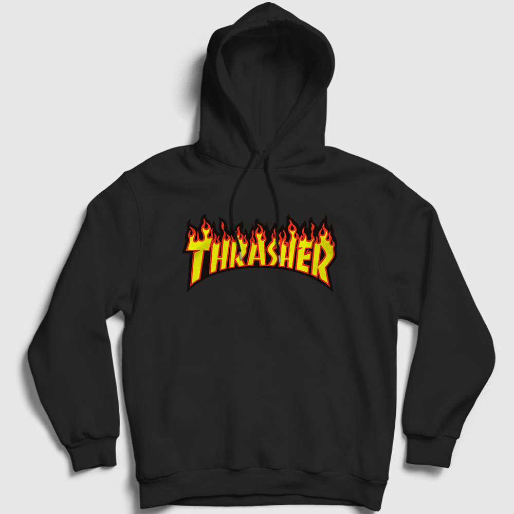 Logo V1 Thrasher Kapşonlu Sweatshirt