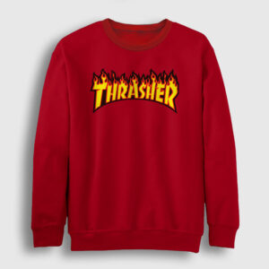 Logo V1 Trasher Sweatshirt kırmızı