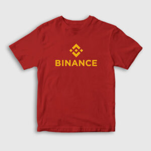 Logo V2 Binance Bitcoin Çocuk Tişört kırmızı