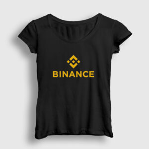 Logo V2 Binance Bitcoin Kadın Tişört siyah