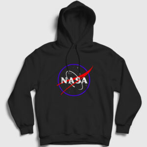 Logo V2 Nasa Space Uzay Kapşonlu Sweatshirt siyah