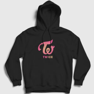 Logo V3 K-Pop Twice Kapşonlu Sweatshirt siyah