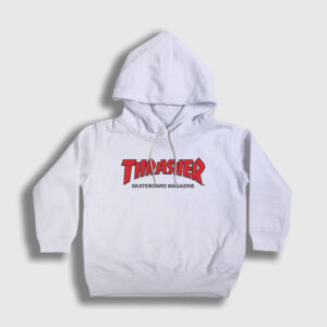 Logo V3 Trasher Çocuk Kapşonlu Sweatshirt beyaz