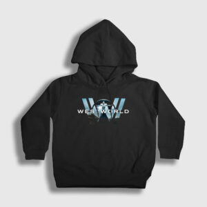 Logo V3 Westworld Çocuk Kapşonlu Sweatshirt siyah