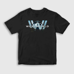 Logo V3 Westworld Çocuk Tişört siyah