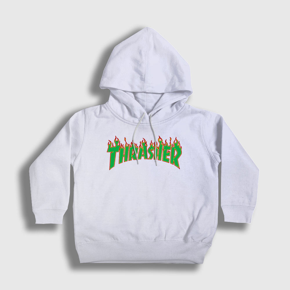 Logo V4 Thrasher Çocuk Kapşonlu Sweatshirt