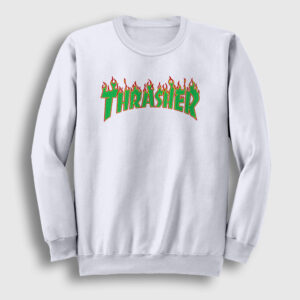 Logo V4 Trasher Sweatshirt beyaz
