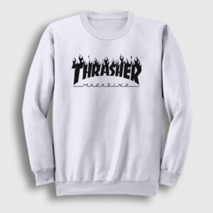 Logo V6 Trasher Sweatshirt beyaz