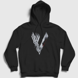 Logo Vikings Kapşonlu Sweatshirt siyah