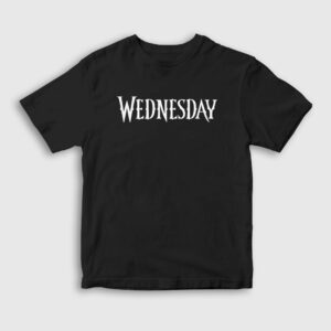 Logo Wednesday Addams Family Addams Ailesi Çocuk Tişört siyah