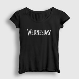 Logo Wednesday Addams Family Addams Ailesi Kadın Tişört siyah