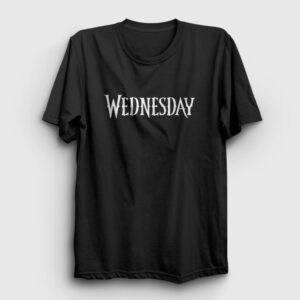 Logo Wednesday Addams Family Addams Ailesi Tişört siyah