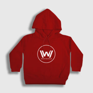 Logo Westworld Çocuk Kapşonlu Sweatshirt kırmızı