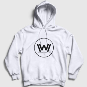 Logo Westworld Kapşonlu Sweatshirt beyaz
