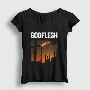 Love And Hate Godflesh Kadın Tişört siyah