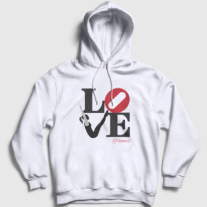 Love Hediye Pilates Kapşonlu Sweatshirt beyaz