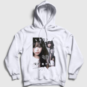 Love Hurts Choi Ye Na Yena Iz One Kapşonlu Sweatshirt beyaz