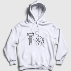 Lovers V3 Valentine's Day Sevgililer Günü Kapşonlu Sweatshirt beyaz