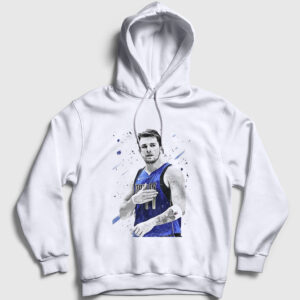 Luka Doncic Nba Basketbol Kapşonlu Sweatshirt beyaz