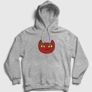 Marceline's Cat Hediye Kedi Kedili Kapşonlu Sweatshirt gri kırçıllı