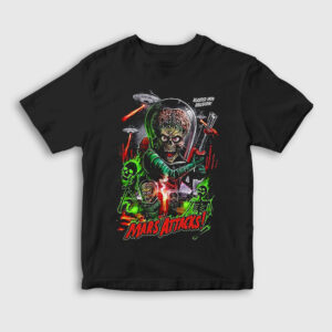 Martians Mars Attacks Tim Burton Çocuk Tişört siyah