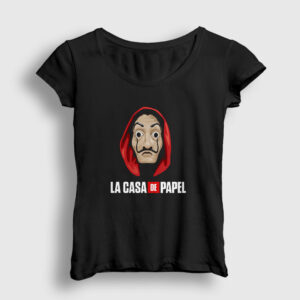 Mask La Casa De Papel Kadın Tişört siyah