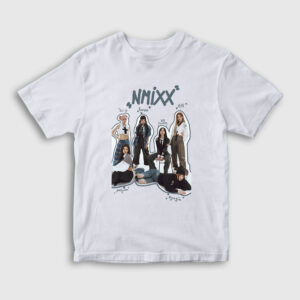Members K-Pop Nmixx Çocuk Tişört beyaz