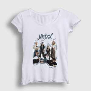 Members K-Pop Nmixx Kadın Tişört beyaz