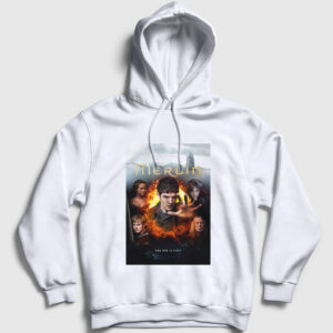 Merlin Dizi Kapşonlu Sweatshirt beyaz