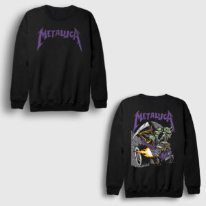 Metallica V2 Cincinnati Print Brandon Heart Sırt Baskılı Sweatshirt siyah