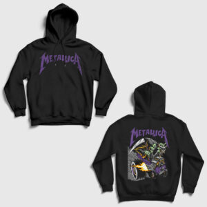 Metallica V2 Cincinnati Sırt Baskılı Kapşonlu Sweatshirt siyah