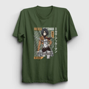 Mikasa Fan Anime Attack On Titan Tişört haki