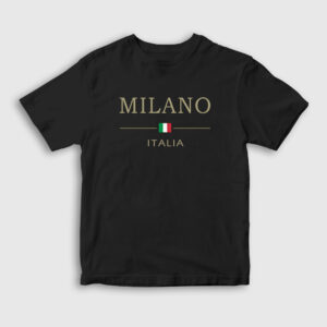 Milano Italya Italy Italia Çocuk Tişört siyah