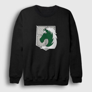 Military Anime Attack On Titan Sweatshirt siyah