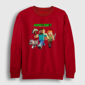 Miners Minecraft Sweatshirt kırmızı