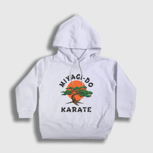 Miyagi Do Karate Cobra Kai Çocuk Kapşonlu Sweatshirt beyaz