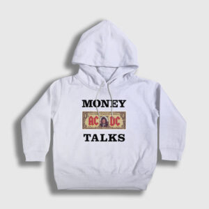 Money Talks AC/DC Çocuk Kapşonlu Sweatshirt beyaz