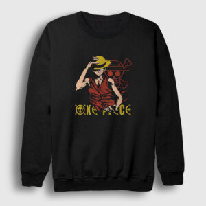 Monkey Luffy Anime One Piece Sweatshirt siyah