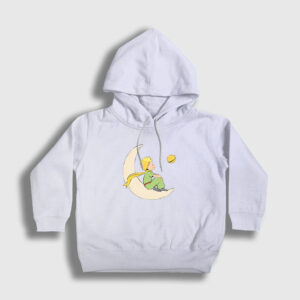Moon Le Petit Prince Küçük Prens Çocuk Kapşonlu Sweatshirt beyaz