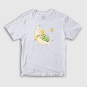 Moon Le Petit Prince Küçük Prens Çocuk Tişört beyaz