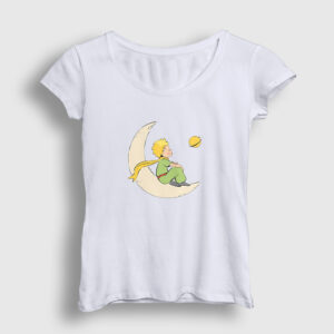 Moon Le Petit Prince Küçük Prens Kadın Tişört beyaz