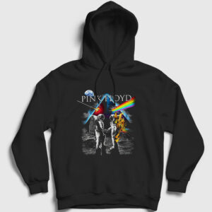 Moon V2 Pink Floyd Kapşonlu Sweatshirt siyah