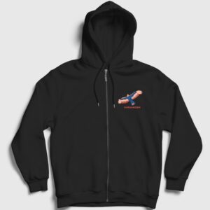 Mordechai Bird Khruangbin Rock Fermuarlı Kapşonlu Sweatshirt Siyah